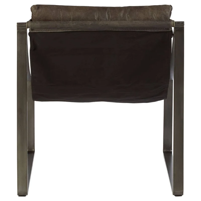 Hoxton Antique Black Leather Sling Chair