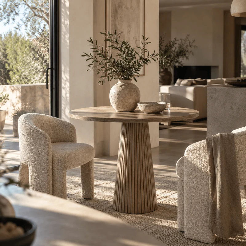Leckford Ribbed Occasional Table | Aged Oak
