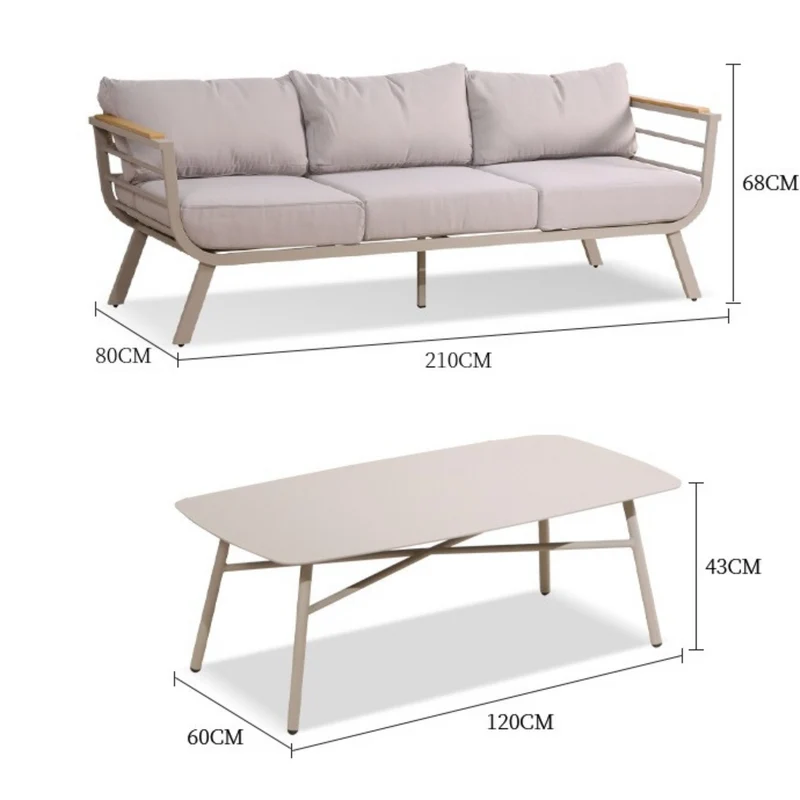 York stoel-bank loungeset 4-delig aluminium