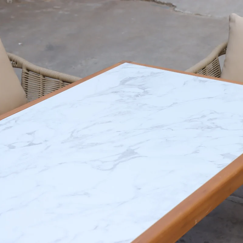 Arora Dining tuintafel teakhout met gesinterde steen