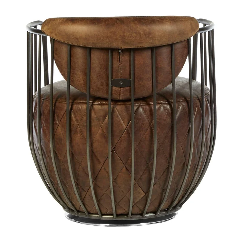 Hoxton Brown Leather Swivel Chair