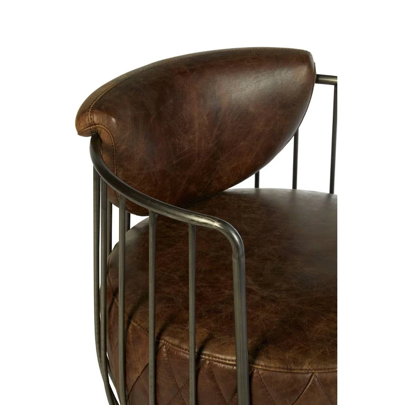 Hoxton Brown Leather Swivel Chair