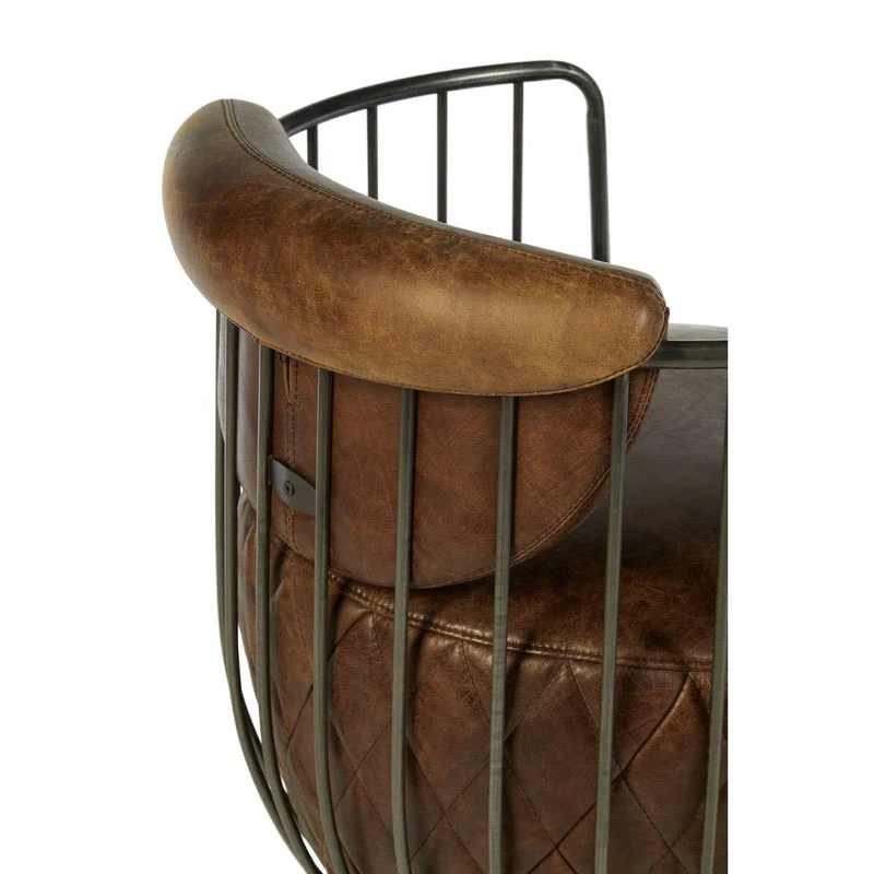 Hoxton Brown Leather Swivel Chair