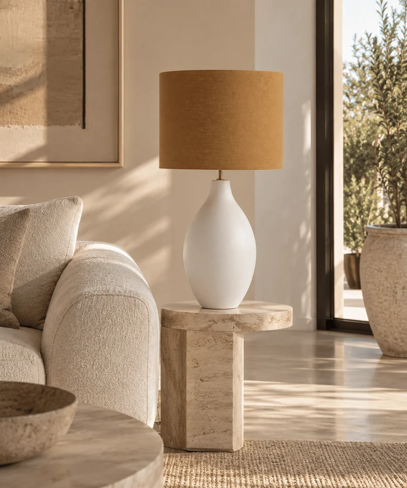 Lamp | Large Round Gesso