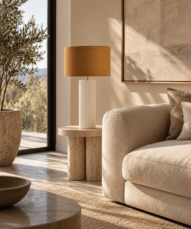 Lamp | Large Ribbed Gesso