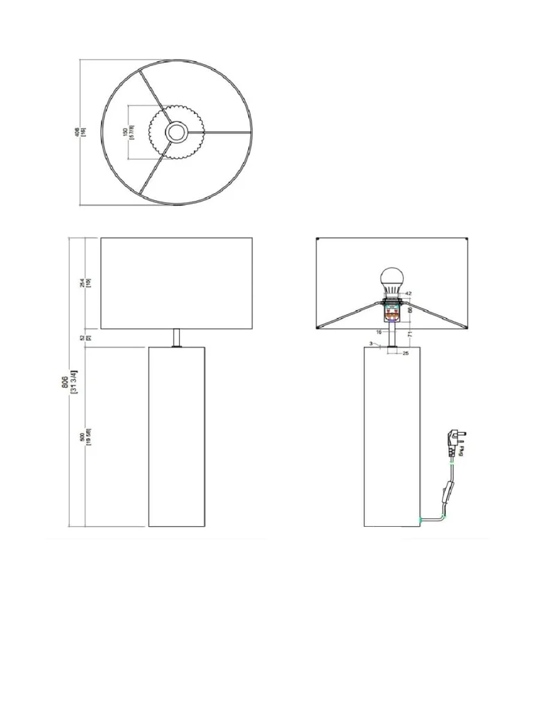 Lamp | Large Ribbed Gesso