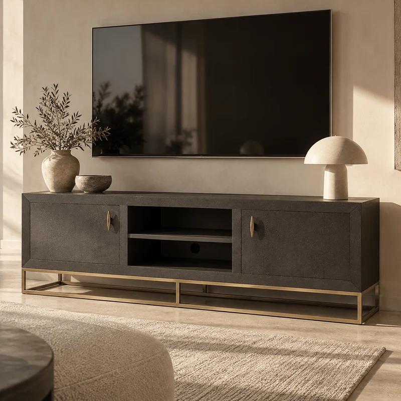 Hampton TV Unit | Brown Shagreen