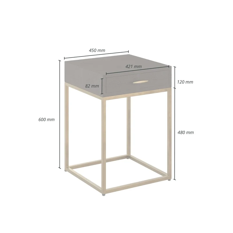Hampton Bedside Table | One Drawer | Brown