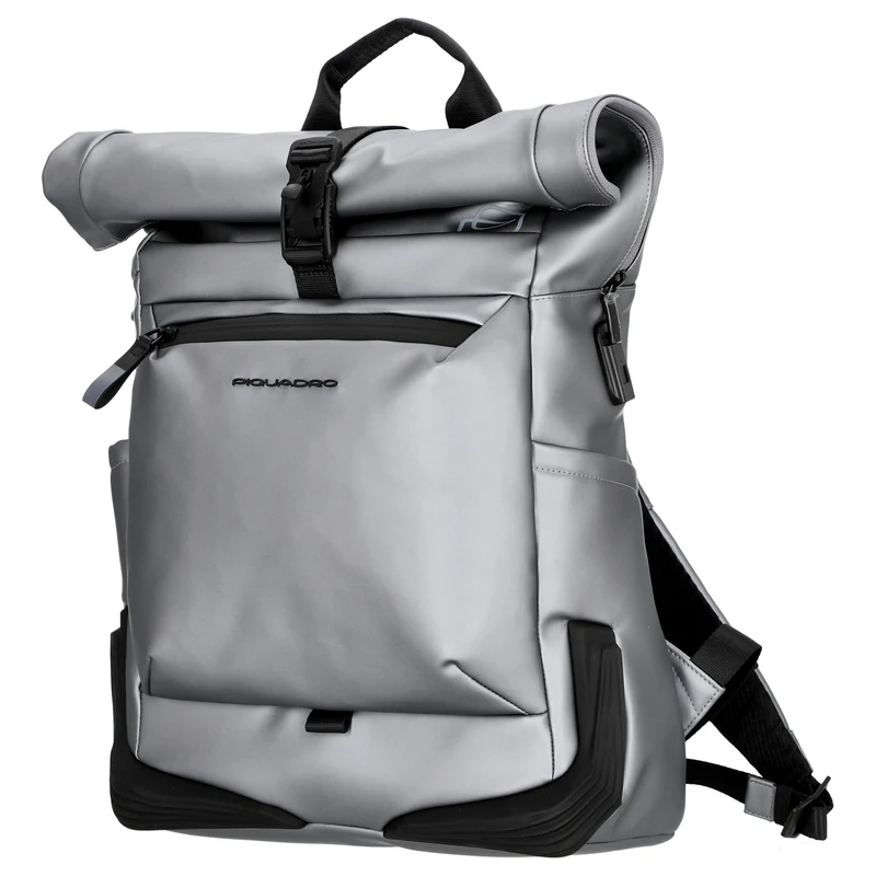 Piquadro Roll Top - Mochila de bicicleta 15.6" 47 cm (silber/schwarz)