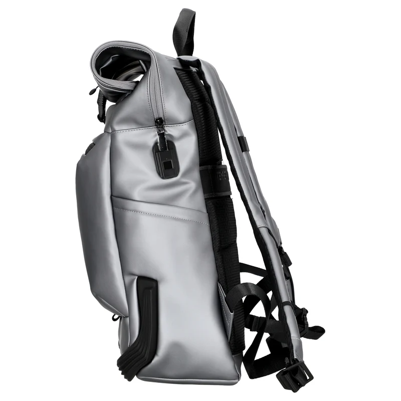 Piquadro Roll Top - Mochila de bicicleta 15.6" 47 cm (silber/schwarz)