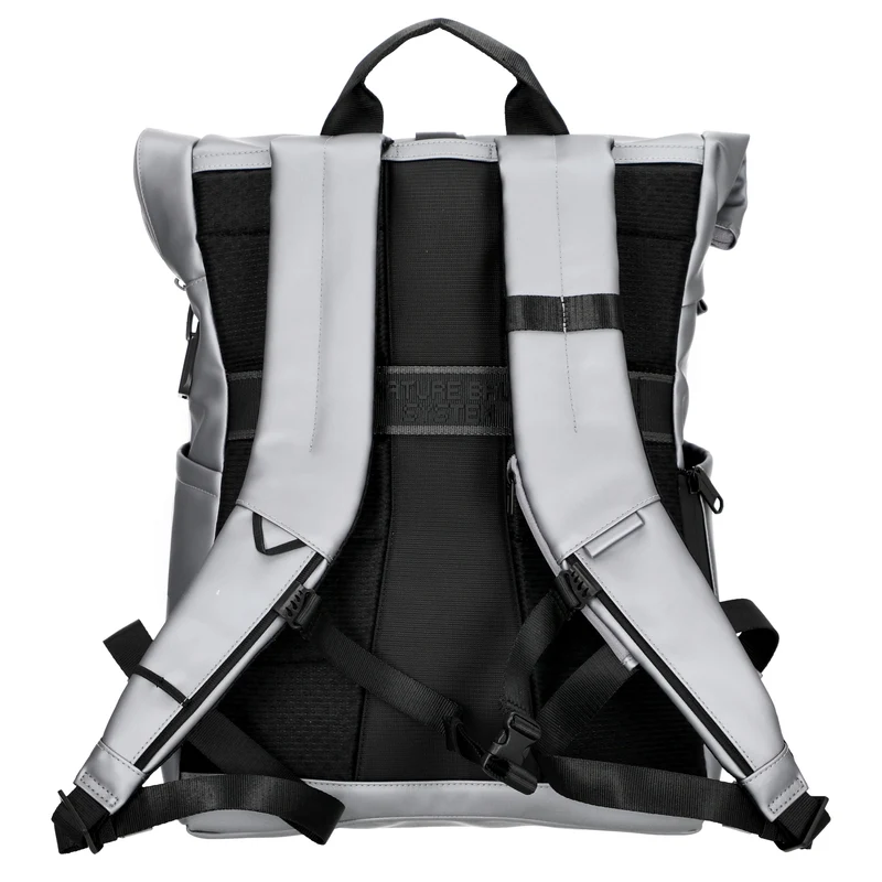Piquadro Roll Top - Mochila de bicicleta 15.6" 47 cm (silber/schwarz)