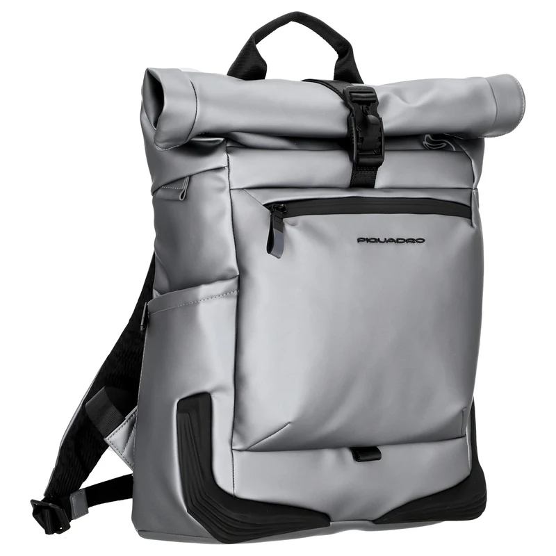 Piquadro Roll Top - Mochila de bicicleta 15.6" 47 cm (silber/schwarz)