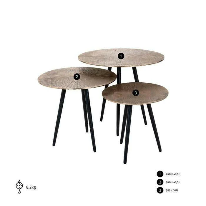 Coffee table Vittorio set of 3 | OUTLET