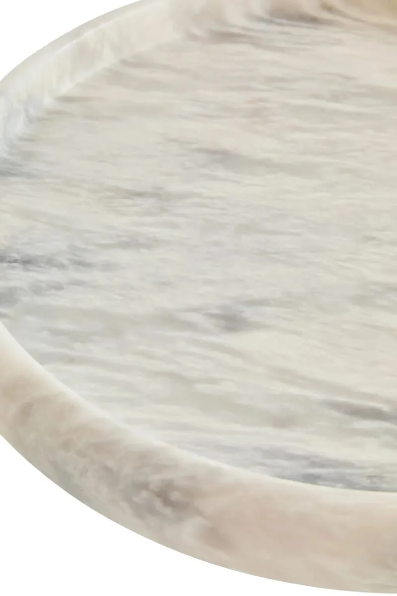 Zoro White Marble Round Tray