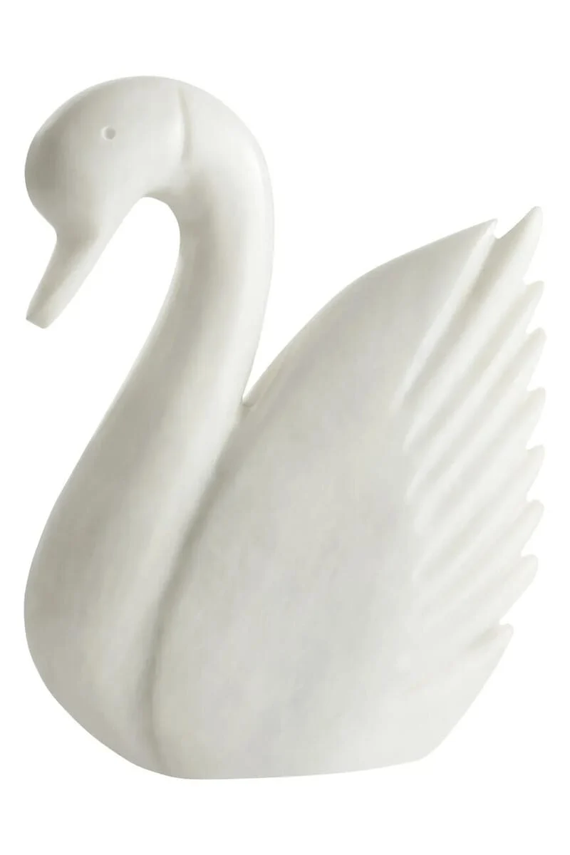 Zoro White Marble Decorative Swan