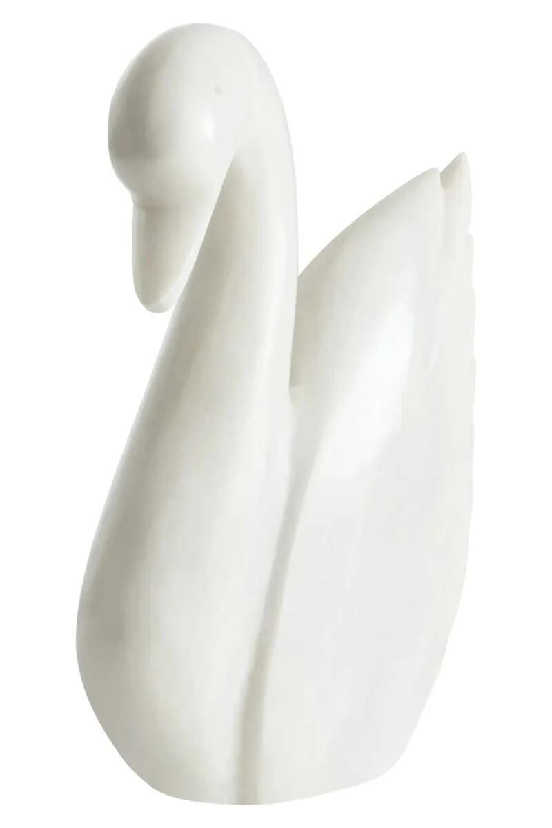 Zoro White Marble Decorative Swan