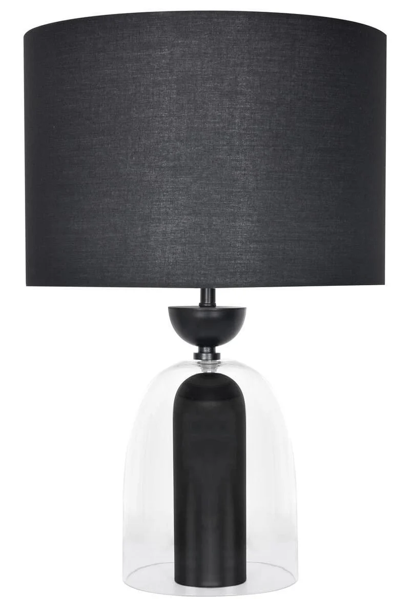 Sellis Clear Glass and Black Metal Table Lamp