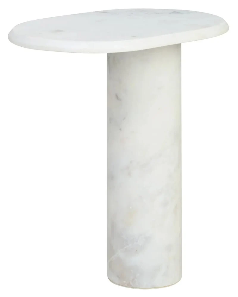 Savio White Marble Side Table