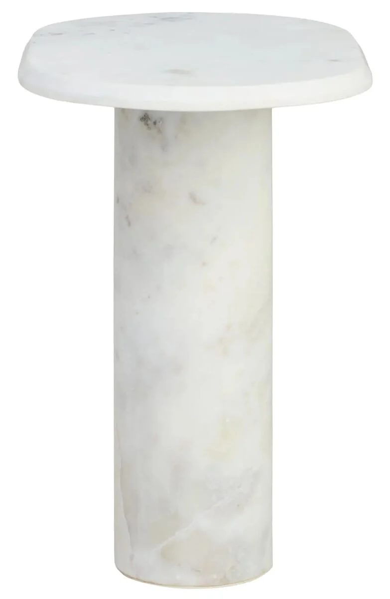 Savio White Marble Side Table