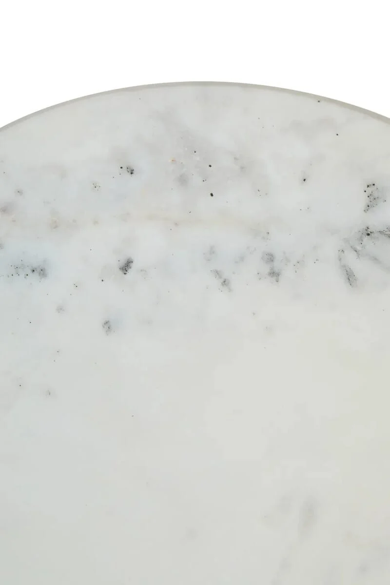 Savio White Marble Side Table