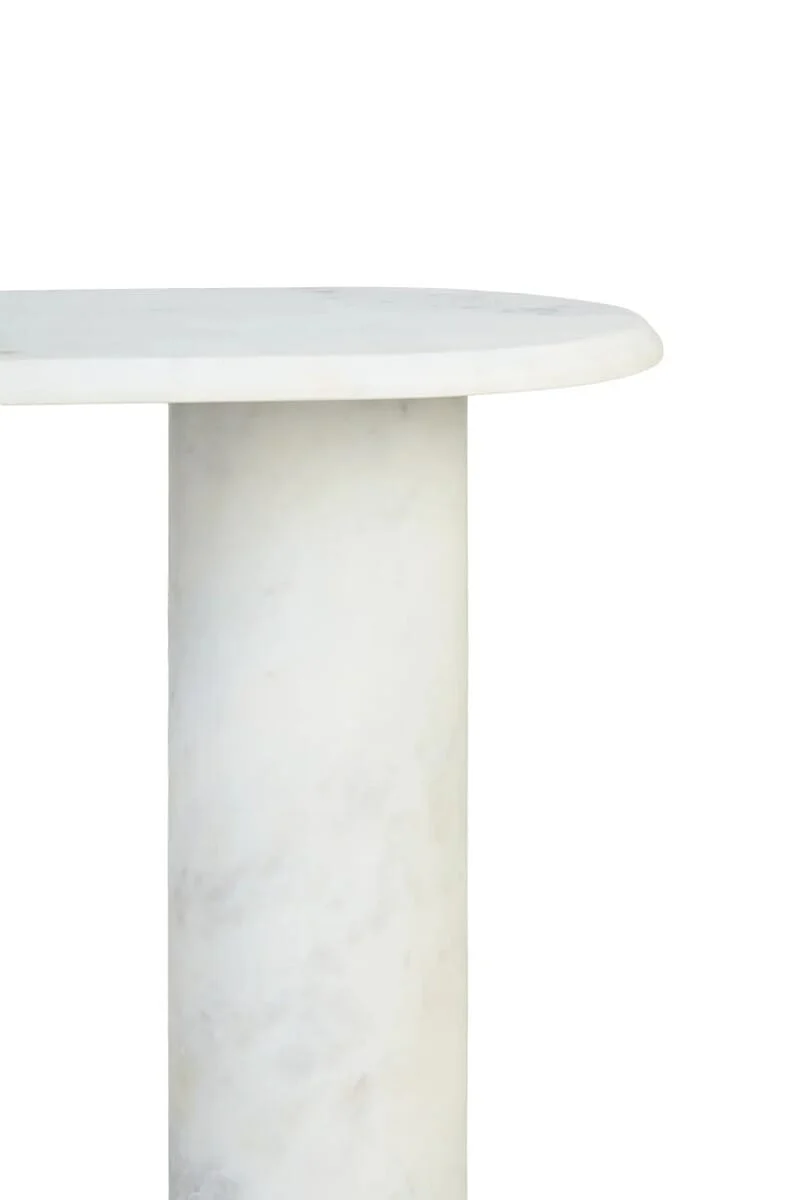 Savio White Marble Side Table
