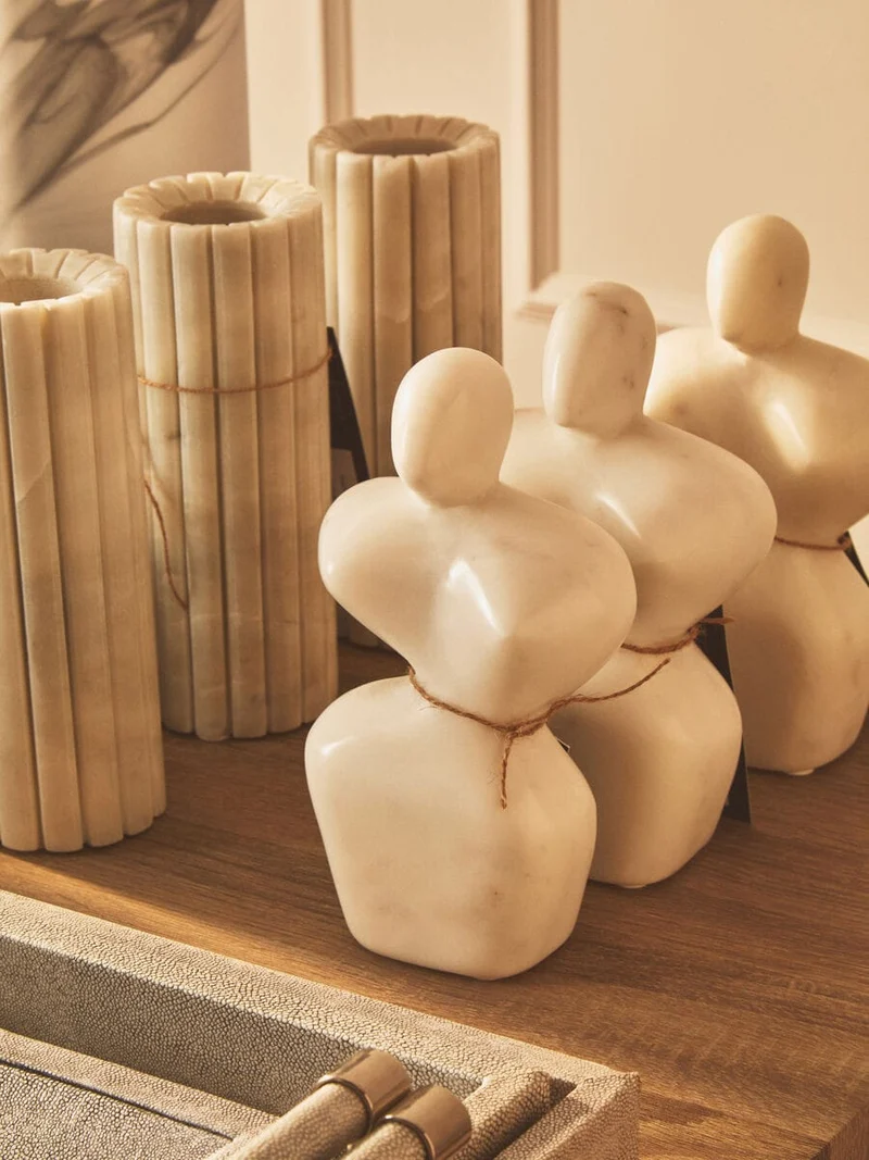 Savio White Marble Abstract Sculpture
