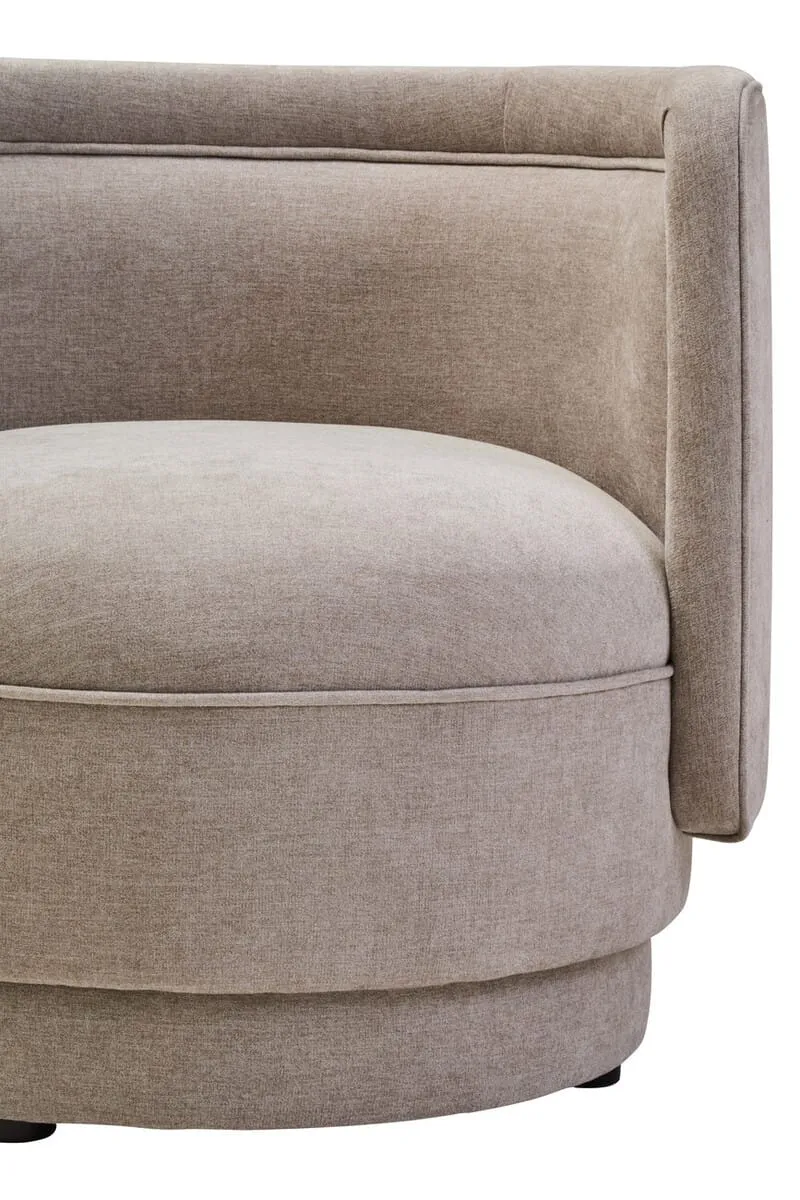 Drake Taupe Chenille Effect Curved Chair