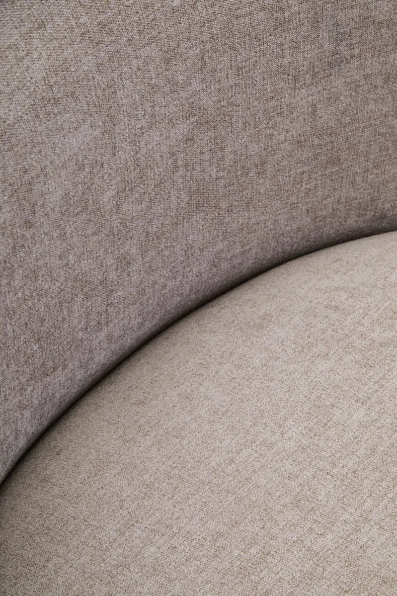 Drake Taupe Chenille Effect Curved Chair