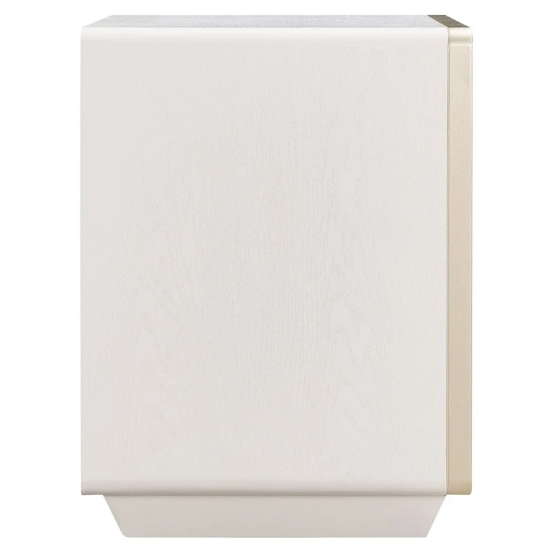 Dorsino Ivory Wood Veneer Two Drawer Bedside Table