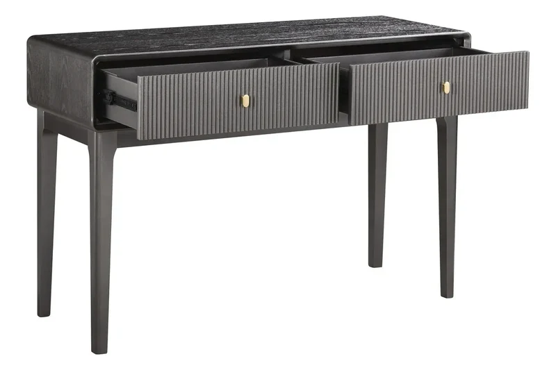Dorsino Brown Grey Wood Veneer Two Drawer Dressing Table