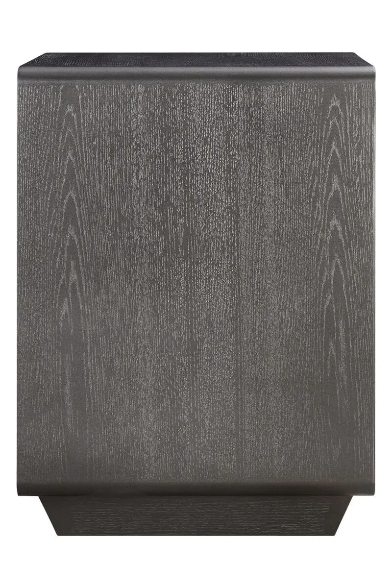 Dorsino Brown Grey Wood Veneer Two Drawer Bedside Table