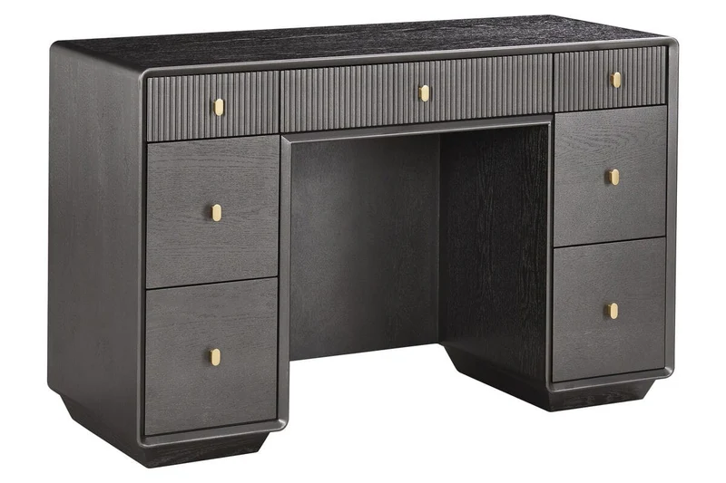Dorsino Brown Grey Wood Veneer Seven Drawer Dressing Table