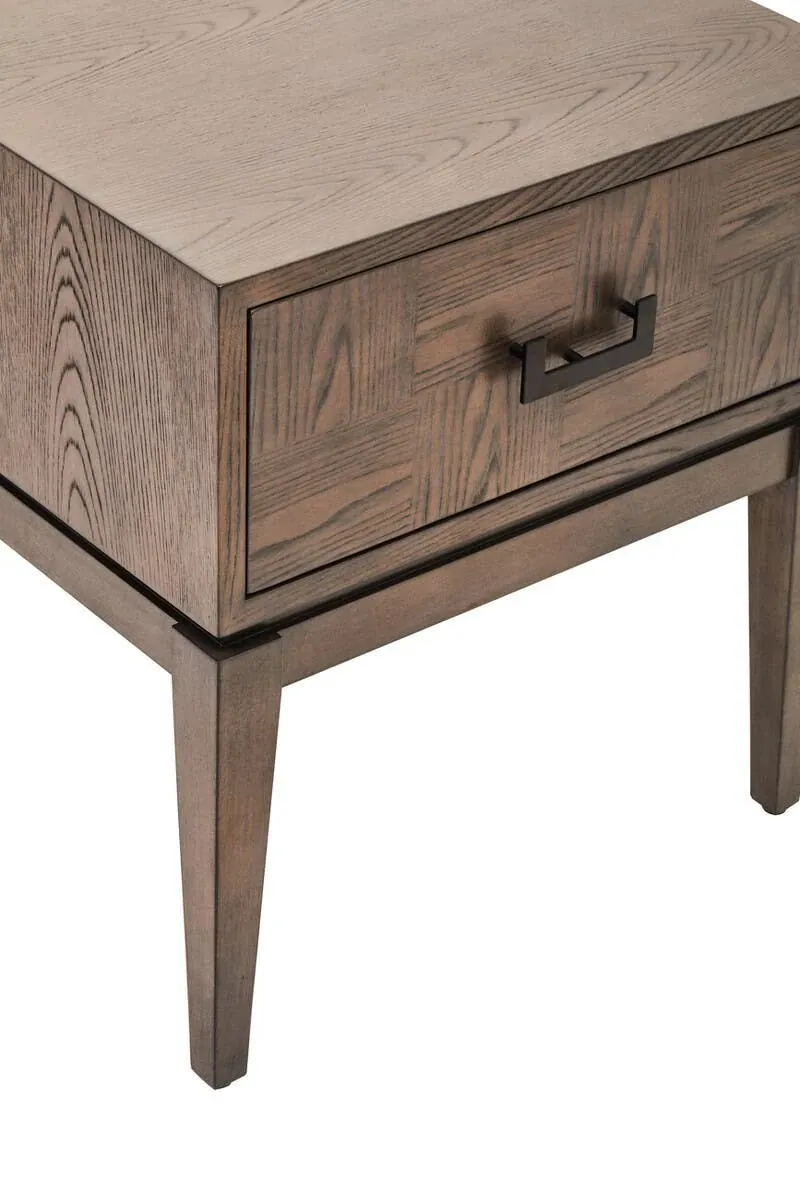 Dimaro Antique Grey One Drawer Side Table