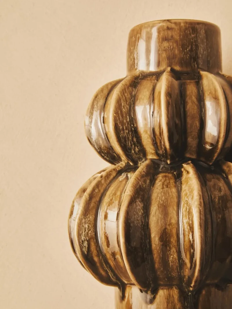 Kondo Brown Stoneware Bubble Vase