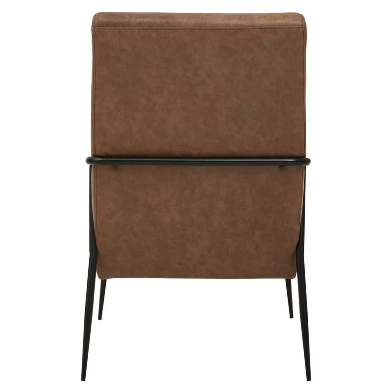 Hoxton Brown Leather Lounge Chair With Reclined Profile