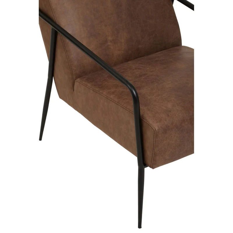 Hoxton Brown Leather Lounge Chair With Reclined Profile