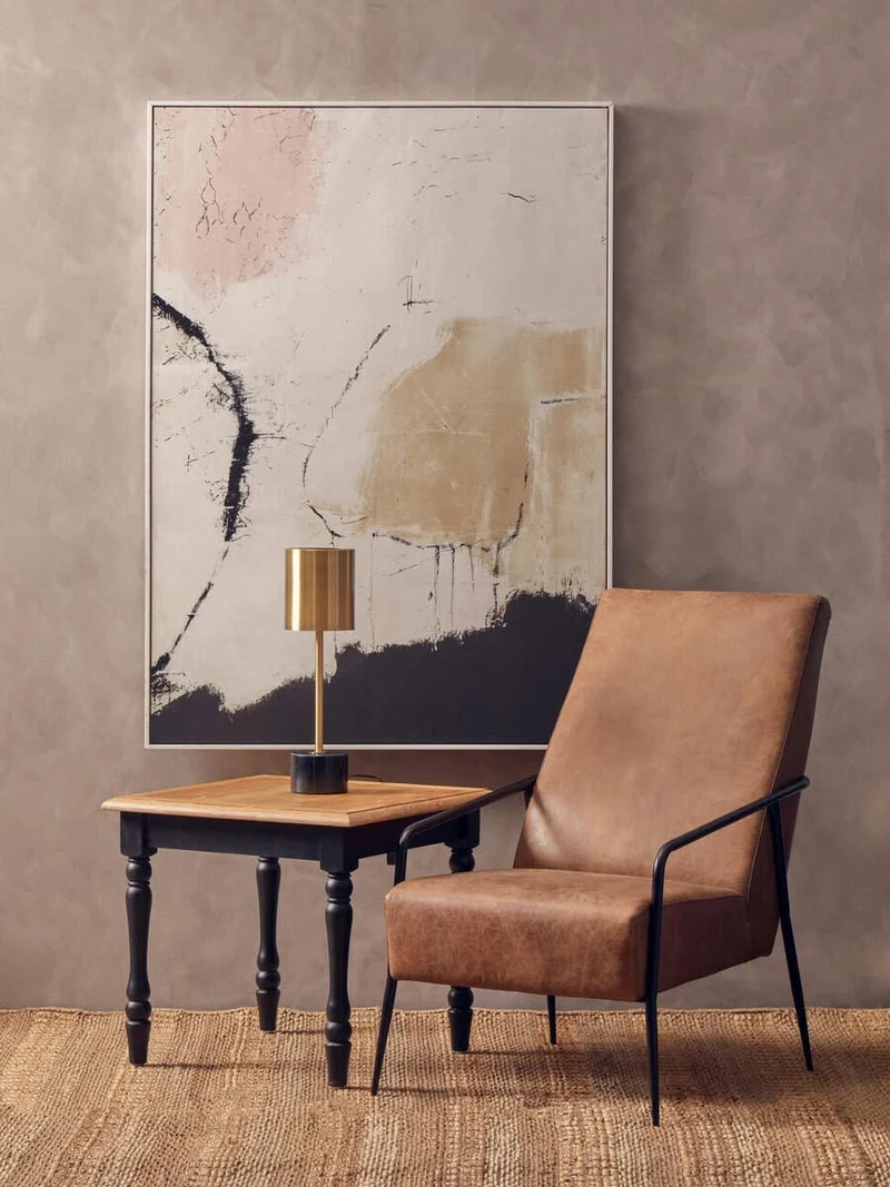 Hoxton Brown Leather Lounge Chair With Reclined Profile