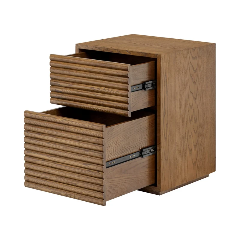 Charlton Bedside Table | Oak in Walnut Finish