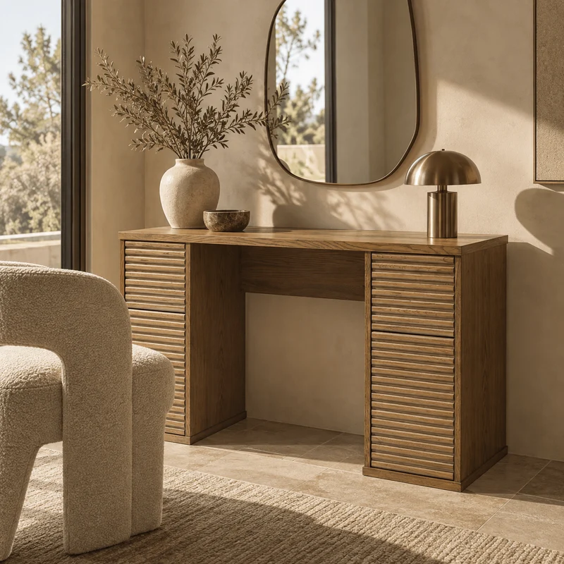 Charlton Desk | Oak in Walnut Finish