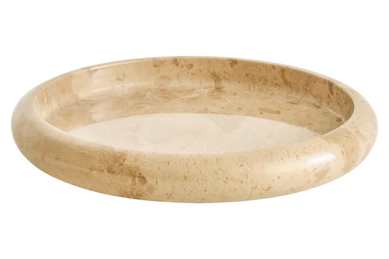 Zoro Cream Marble Round Tray