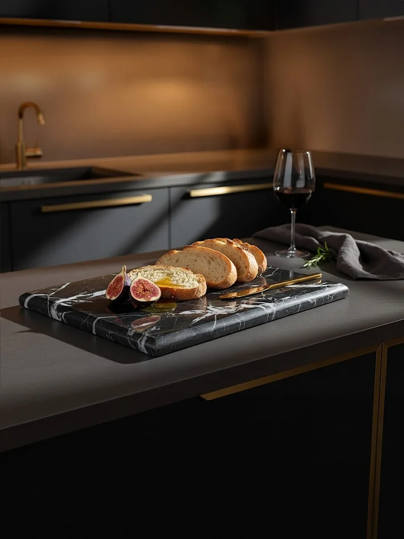 Marmore Black and Gold Marble Chopping and Serving Board