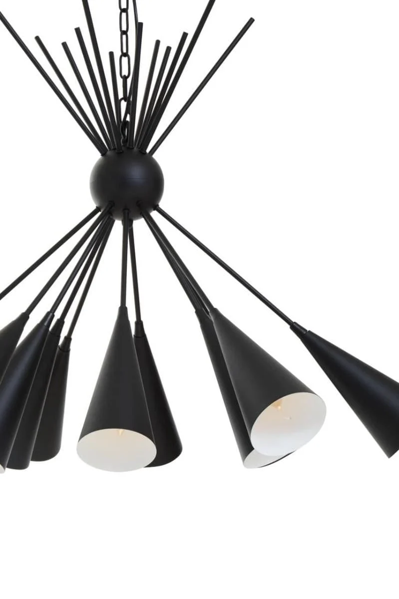 Yara Matt Black 12 Bulb Statement Pendant Light