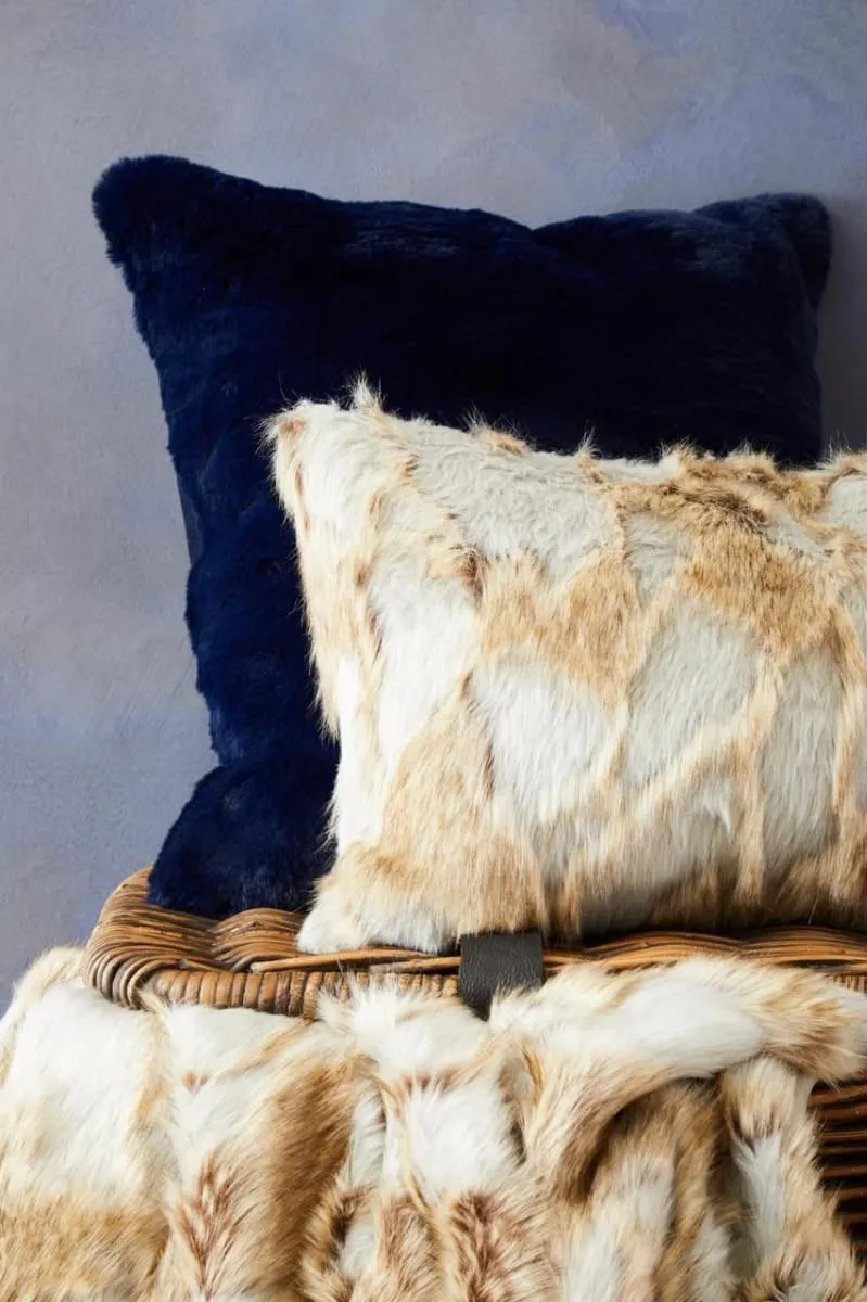 Bosie Lamina Navy Blue Square Cushion
