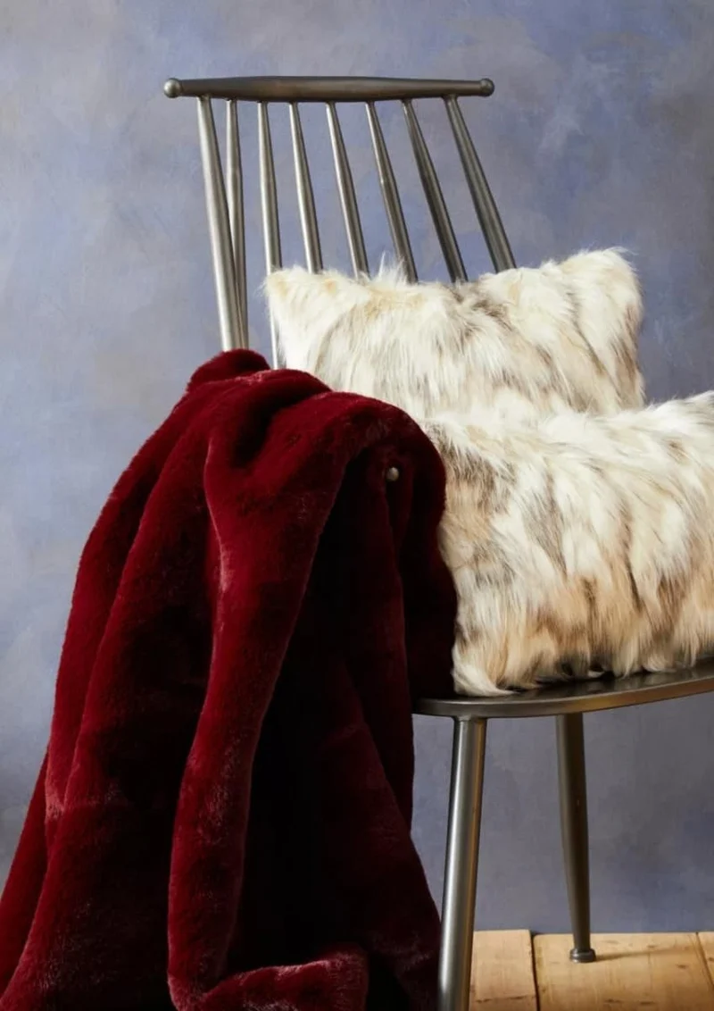 Bosie Lamina Natural Rectangular Fur Cushion