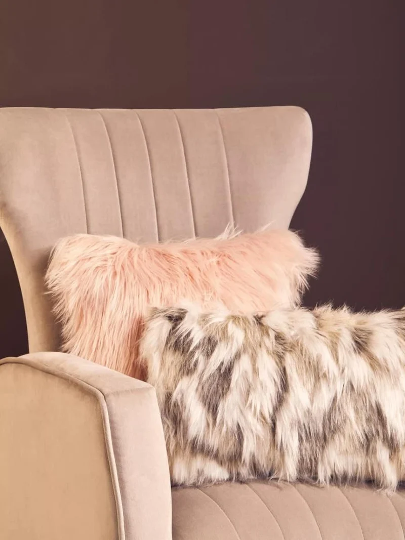 Bosie Lamina Natural Rectangular Fur Cushion