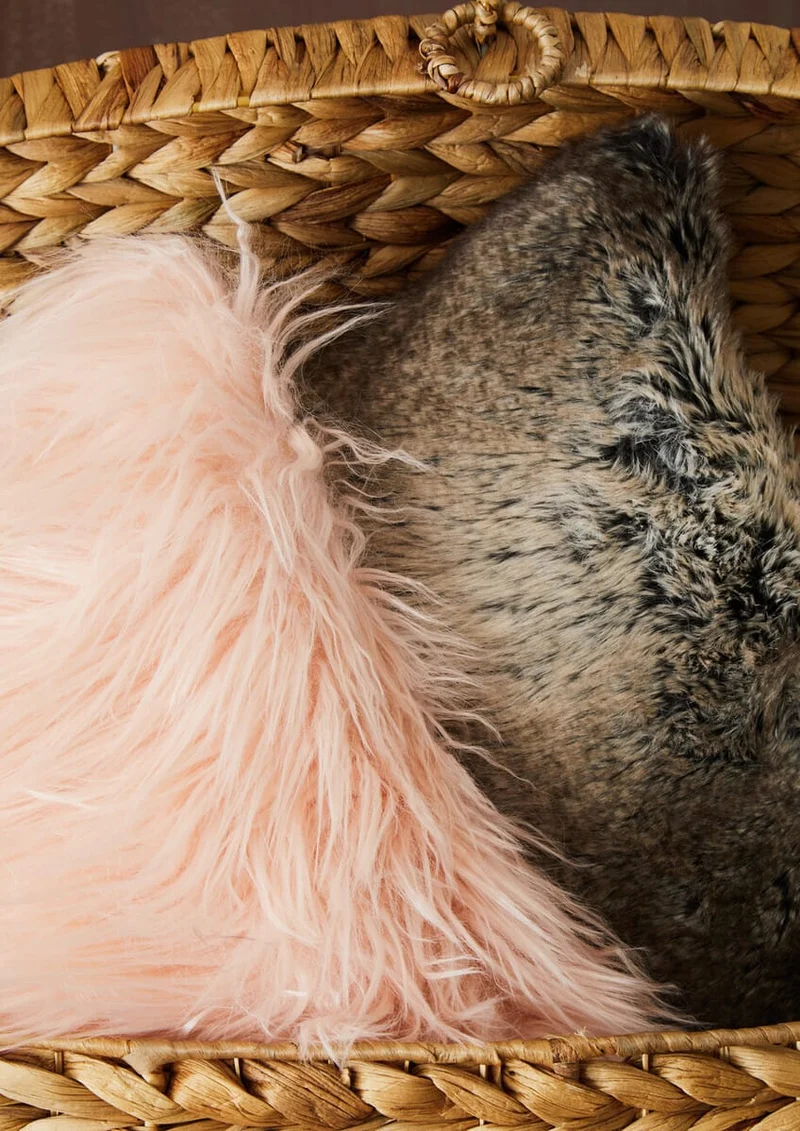 Bosie Lamina Mocha Ombre Square Fur Cushion
