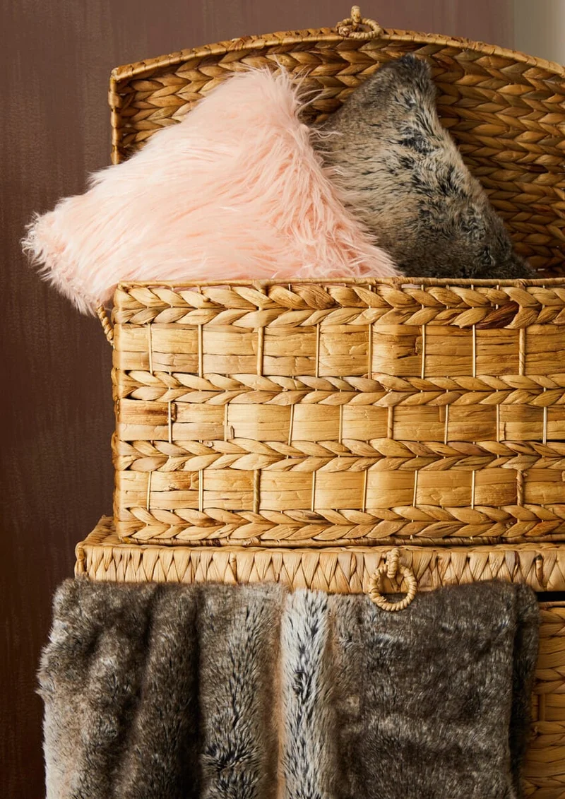 Bosie Lamina Mocha Ombre Square Fur Cushion