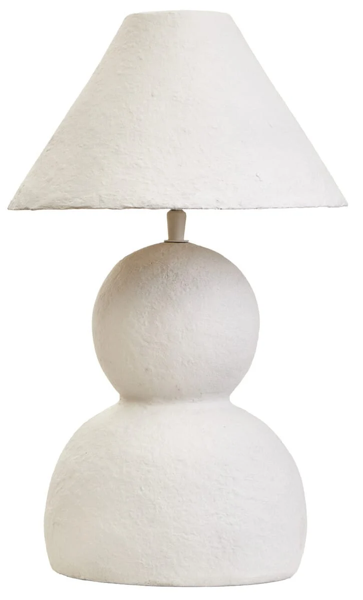 Carta White Papier Mache Table Lamp