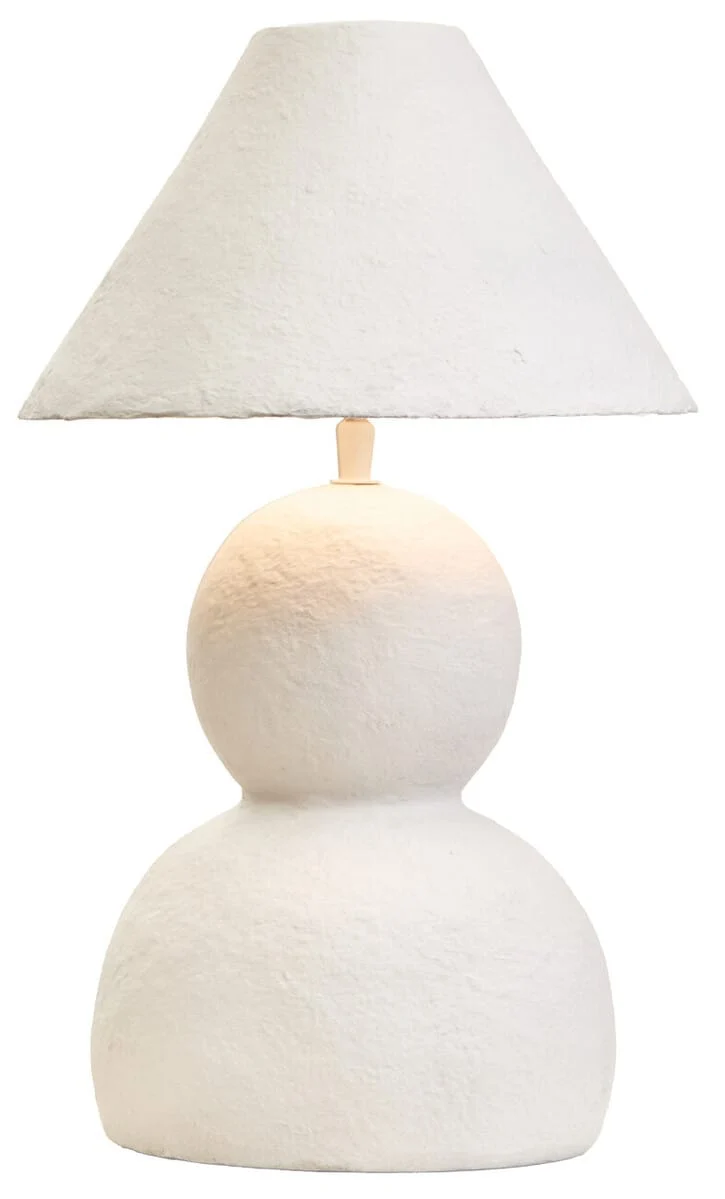 Carta White Papier Mache Table Lamp