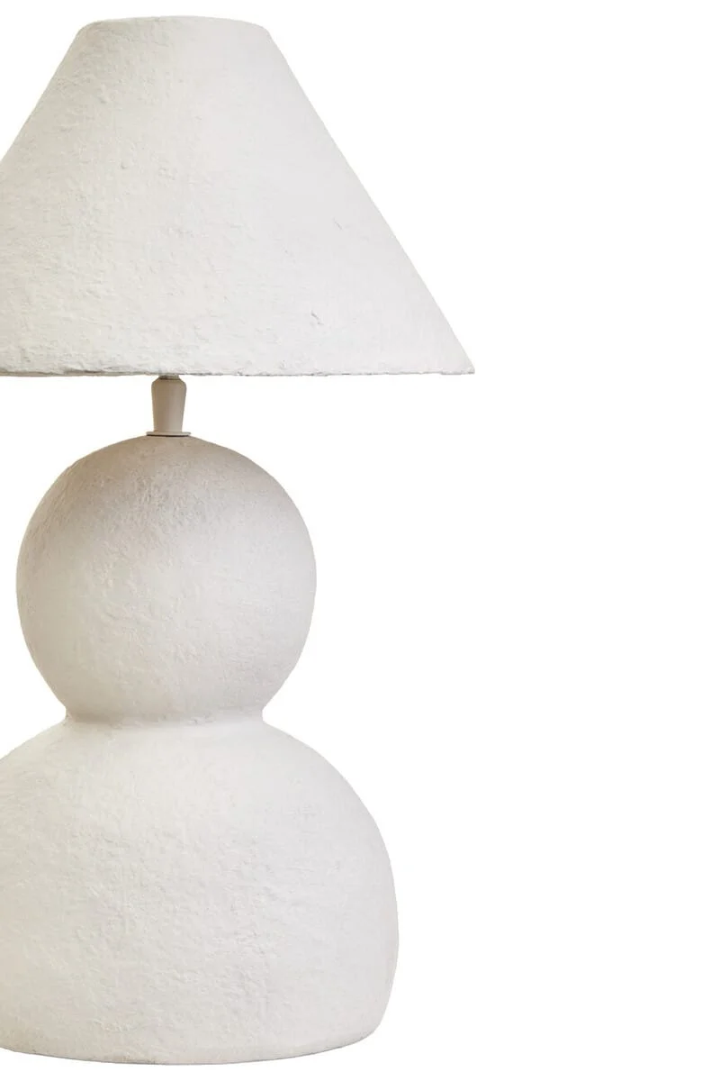 Carta White Papier Mache Table Lamp